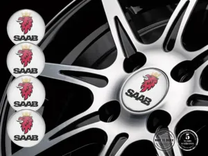 Saab Decalcomania Cupola Custom Stile Loghi Cerchio Pregiati